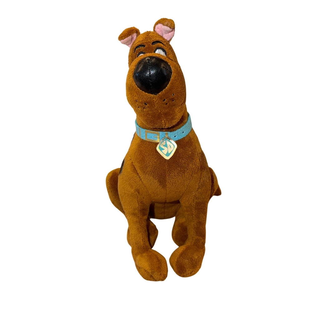 Snapco Scooby-Doo Plush Toy Unisex 9" Brown Excellent Scoob Movie Teal Collar